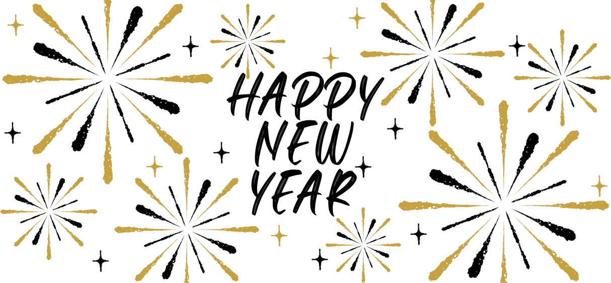 Happy New Year - New Year Cup Wrap UV Sticker Permanent UV DTF Decal