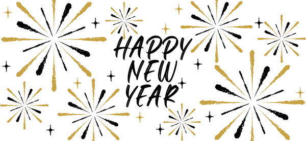 Happy New Year - New Year Cup Wrap UV Sticker Permanent UV DTF Decal