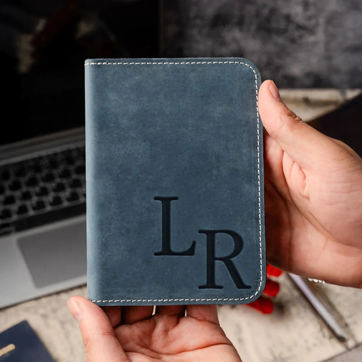 Custom Engraved Leather Passport Holder