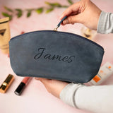 Custom Engraved Leather Makeup Bag for Women