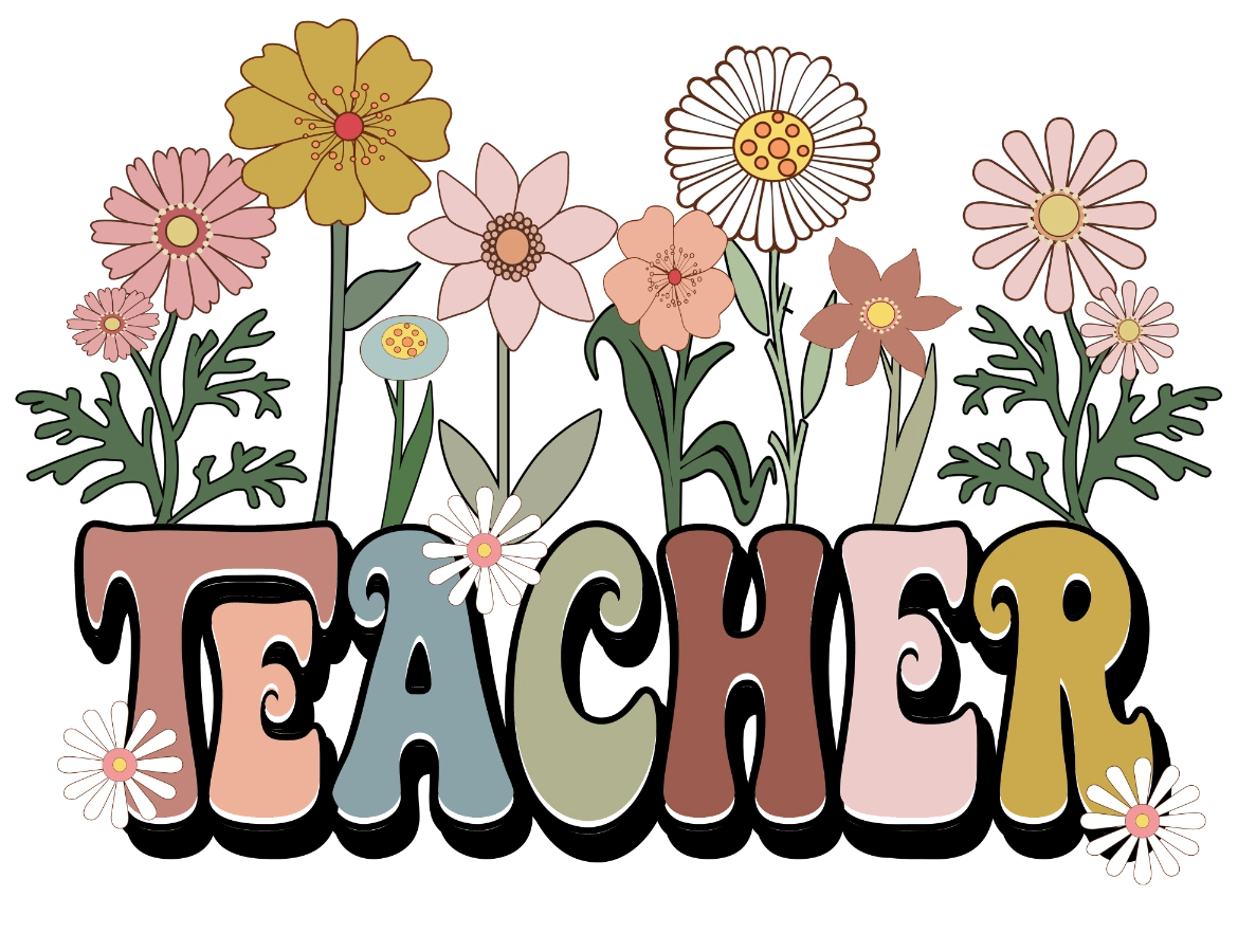 Flowers Teacher DTF Transfer
