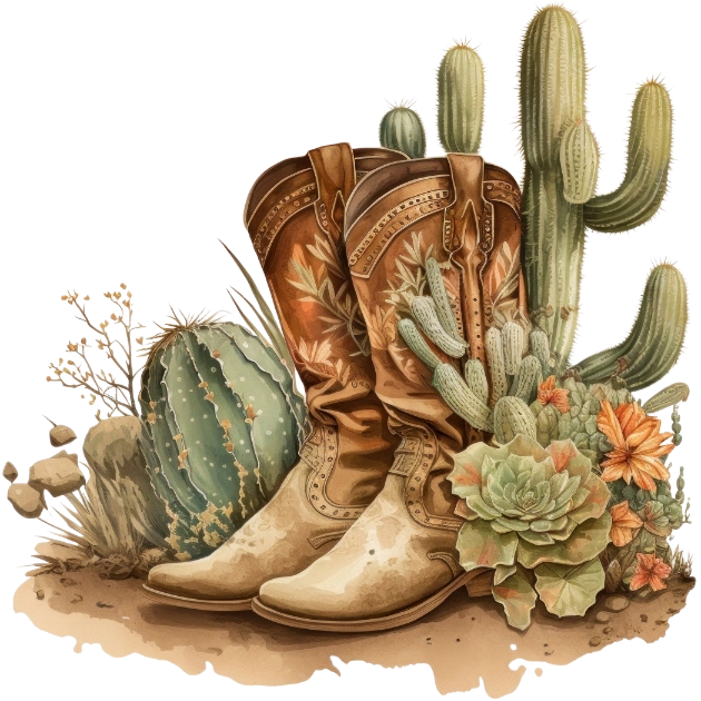 Desert Cowboy Boots DTF Transfer