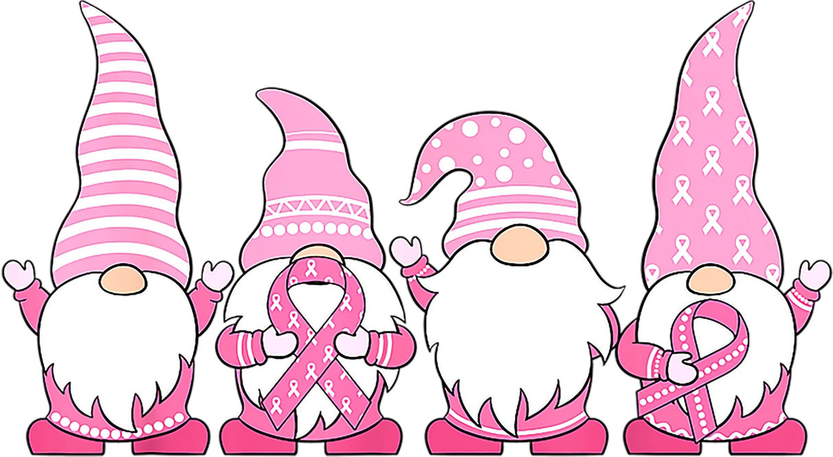 Pink Gnome Awareness DTF Transfer