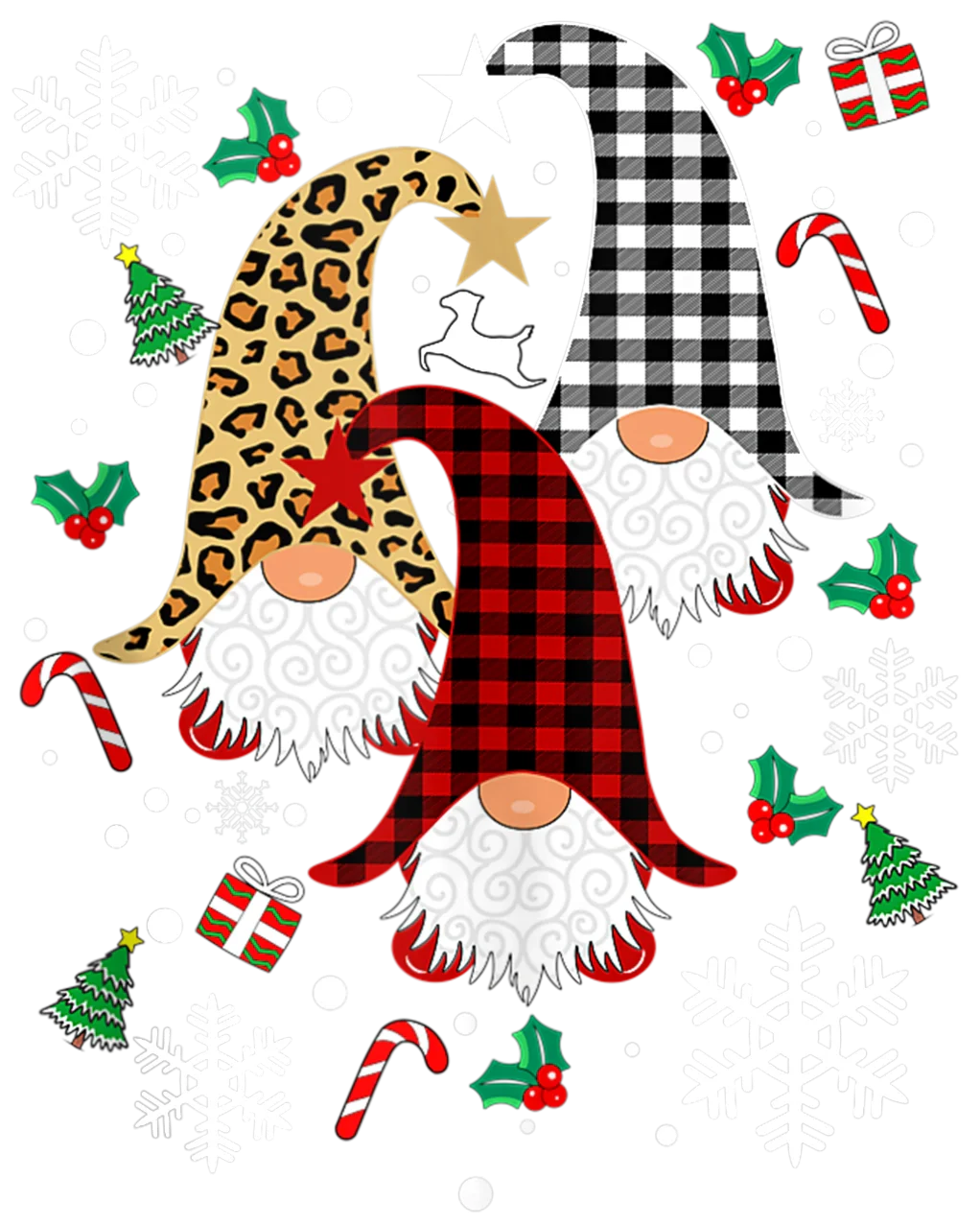 Christmas Gnomies DTF Transfer ready2transfer Black