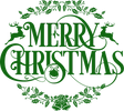Merry Christmas Floral DTF Transfer ready2transfer Green