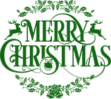 Merry Christmas Floral DTF Transfer ready2transfer Green
