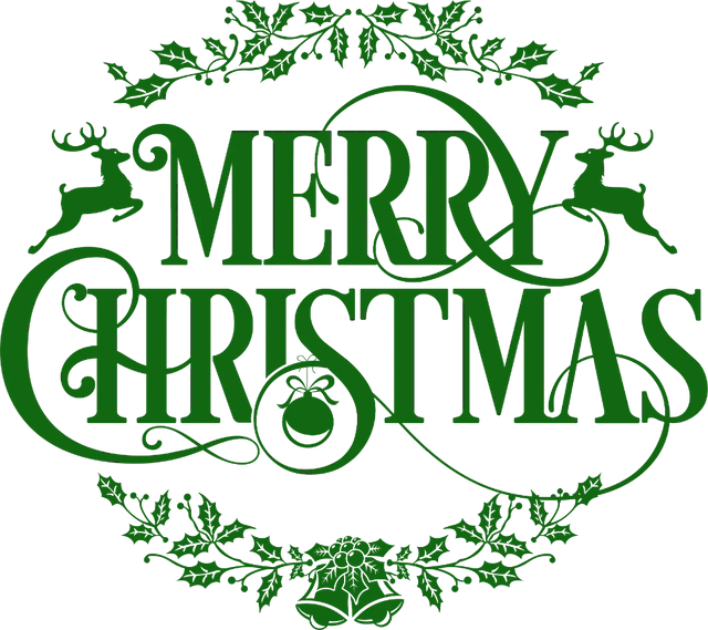 Merry Christmas Floral DTF Transfer ready2transfer Green