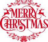 Merry Christmas Floral DTF Transfer ready2transfer Red