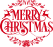Merry Christmas Floral DTF Transfer ready2transfer Red