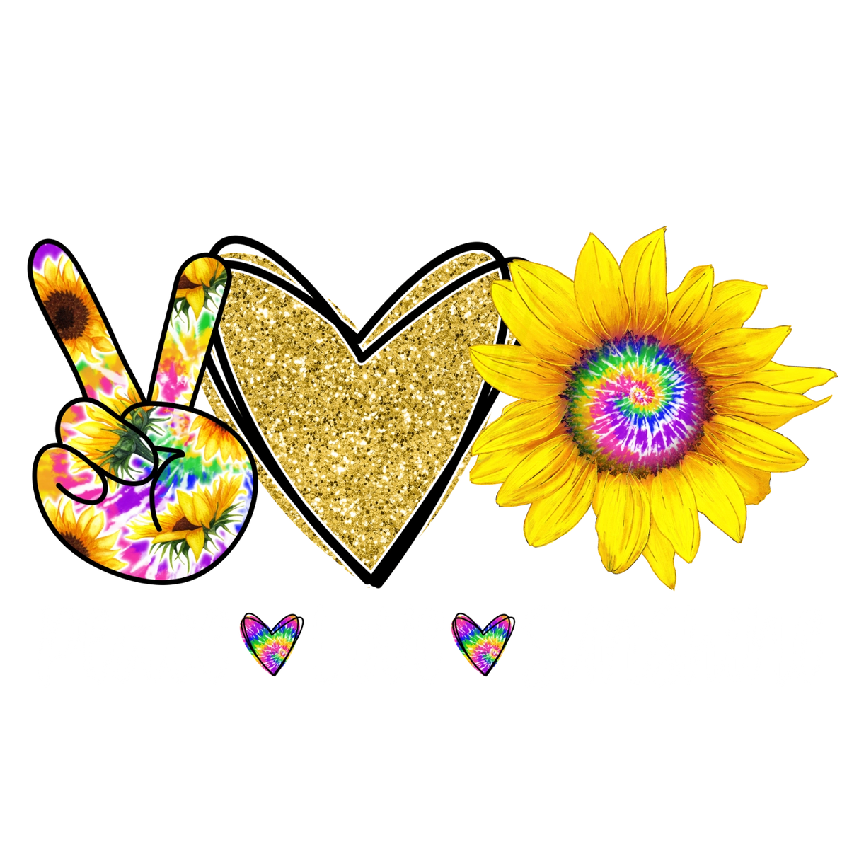 PEACE LOVE SUNSHINE DTF Transfer