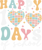 Happy 100 Days Of School DTF Transfer ready2transfer White
