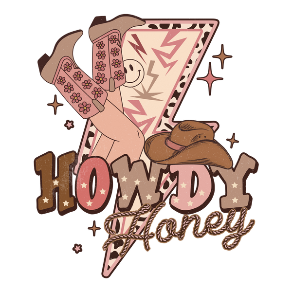 HOWDY HONEY LIGHTNING DTF Transfer