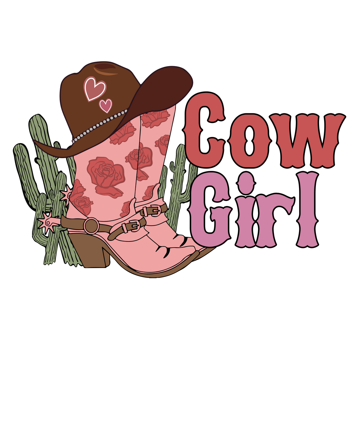 COW GIRL BOOTS DTF Transfer ready2transfer