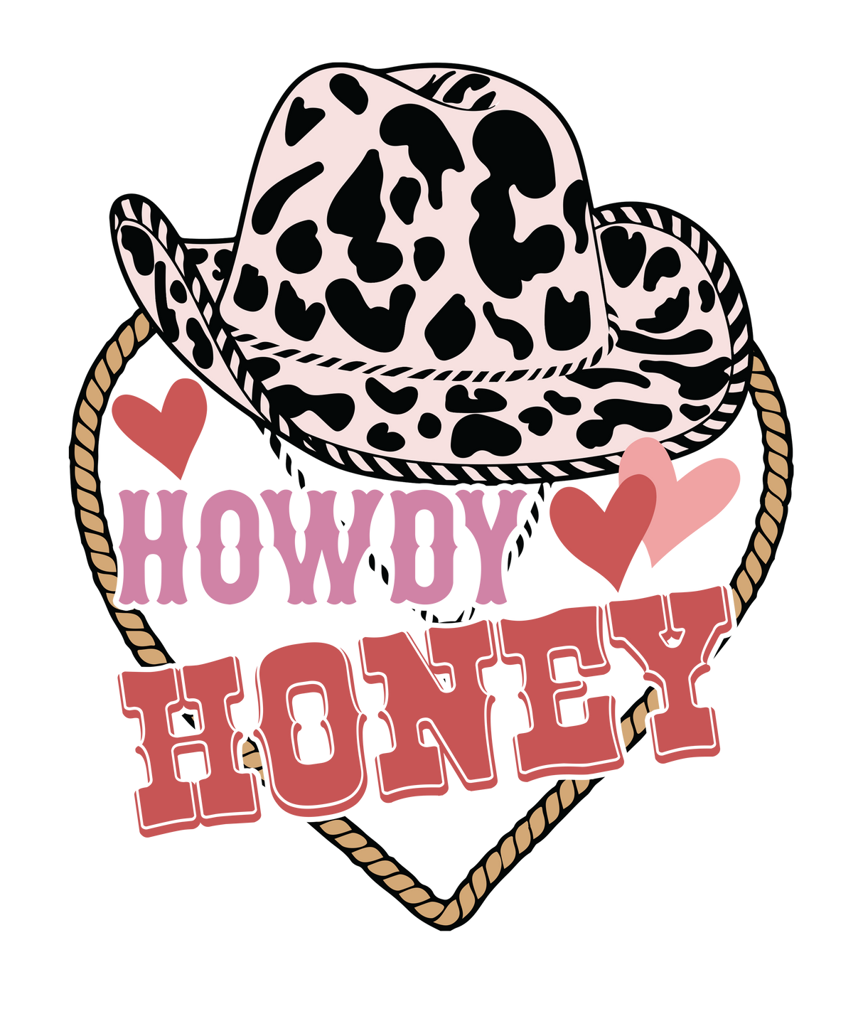 HOWDY HONEY COW DESIGN HAT DTF Transfer ready2transfer