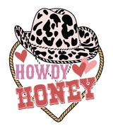 HOWDY HONEY COW DESIGN HAT DTF Transfer ready2transfer