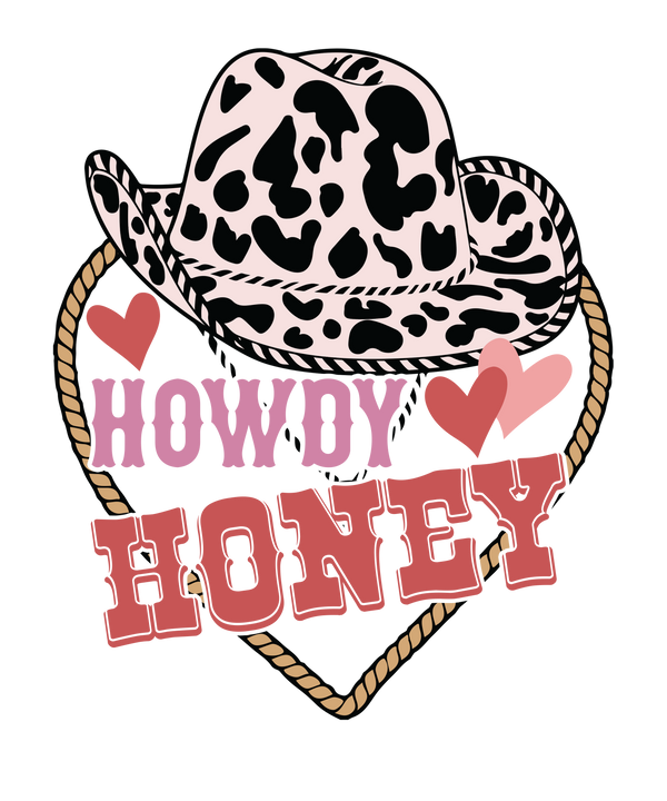 HOWDY HONEY COW DESIGN HAT DTF Transfer