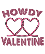 HOWDY VALENTINE PURPLE ROPE HEART DTF Transfer ready2transfer