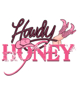 HOWDY HONEY COWGIRL PINK HAT DTF Transfer ready2transfer