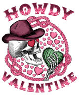 HOWDY VALENTINE SKULL DTF Transfer ready2transfer