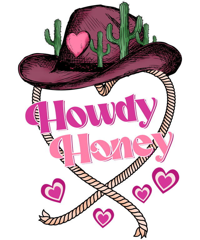 TX CACTUS HAT HOWDY HONEY DTF Transfer ready2transfer