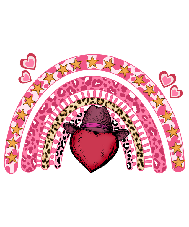 RAINBOW HEART DTF Transfer ready2transfer