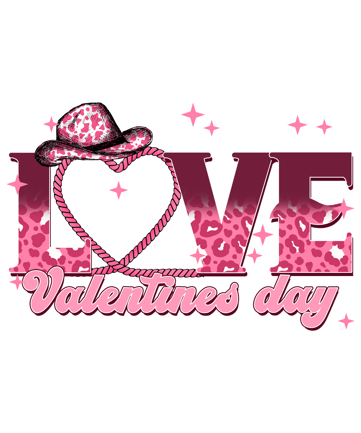 LOVE VALENTINES DAY PINK DTF Transfer ready2transfer