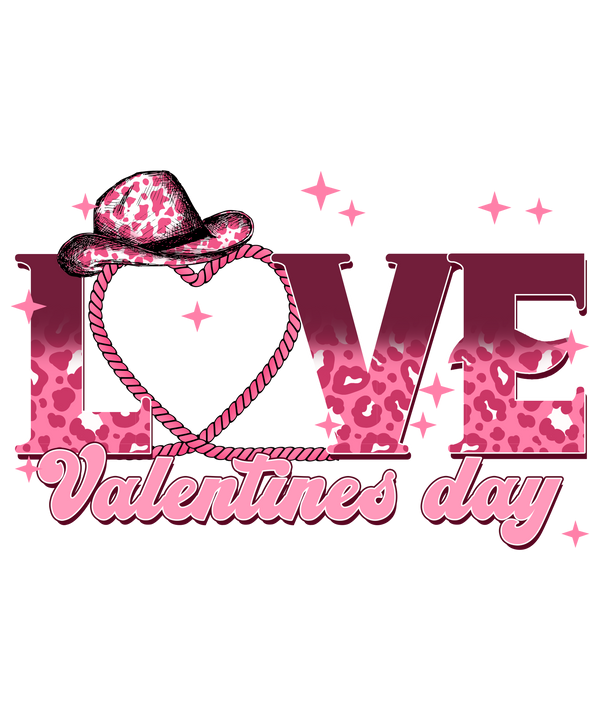 LOVE VALENTINES DAY PINK DTF Transfer
