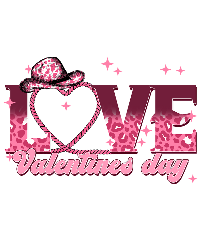 LOVE VALENTINES DAY PINK DTF Transfer ready2transfer