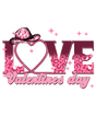 LOVE VALENTINES DAY PINK DTF Transfer ready2transfer