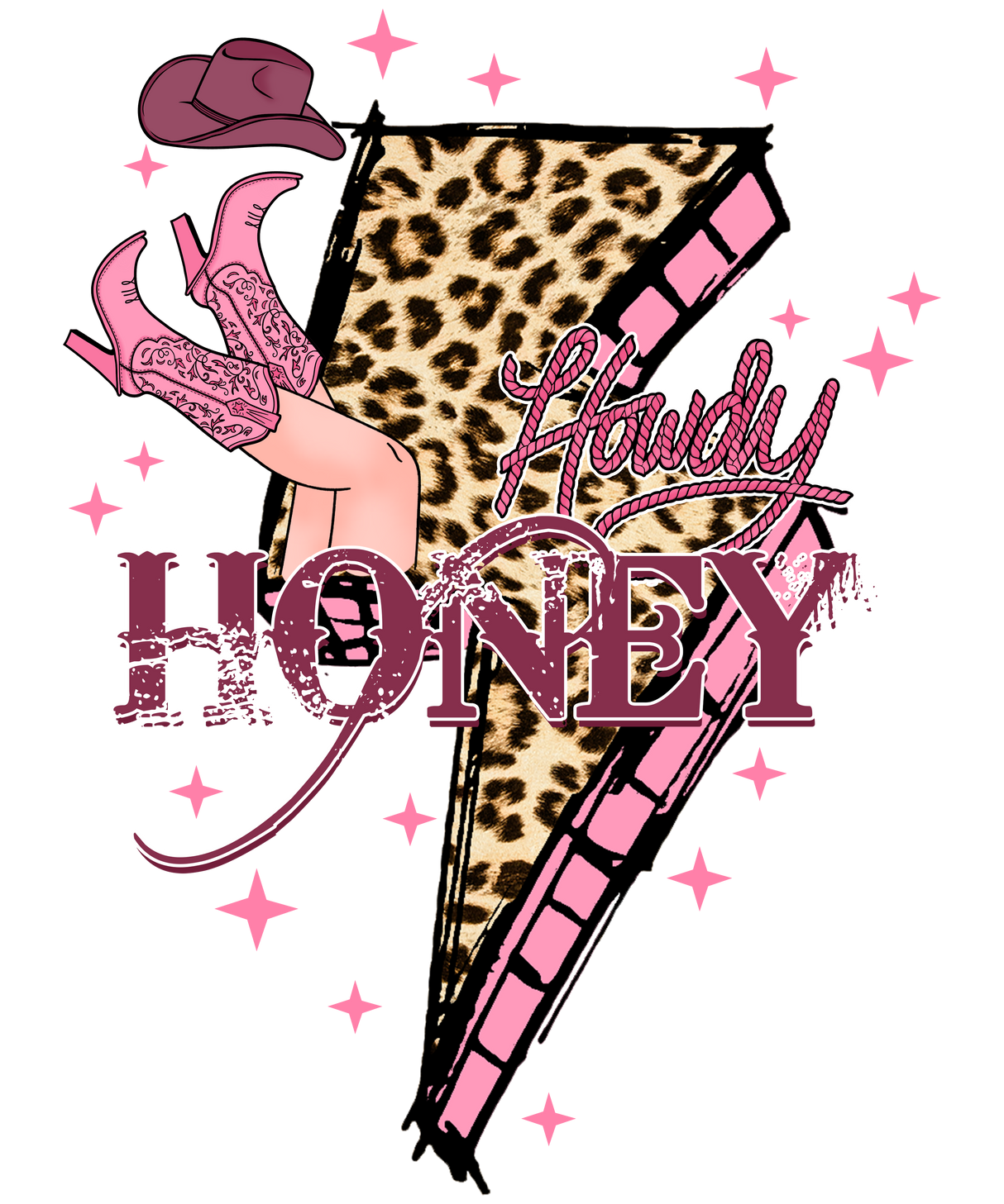 HOWDY HONEY LEO LIGHTNING DTF Transfer ready2transfer