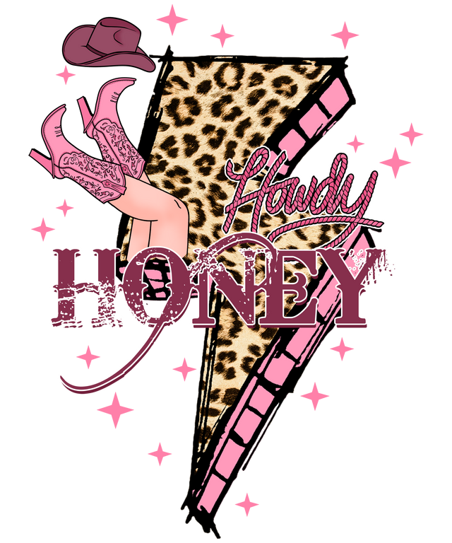 HOWDY HONEY LEO LIGHTNING DTF Transfer ready2transfer