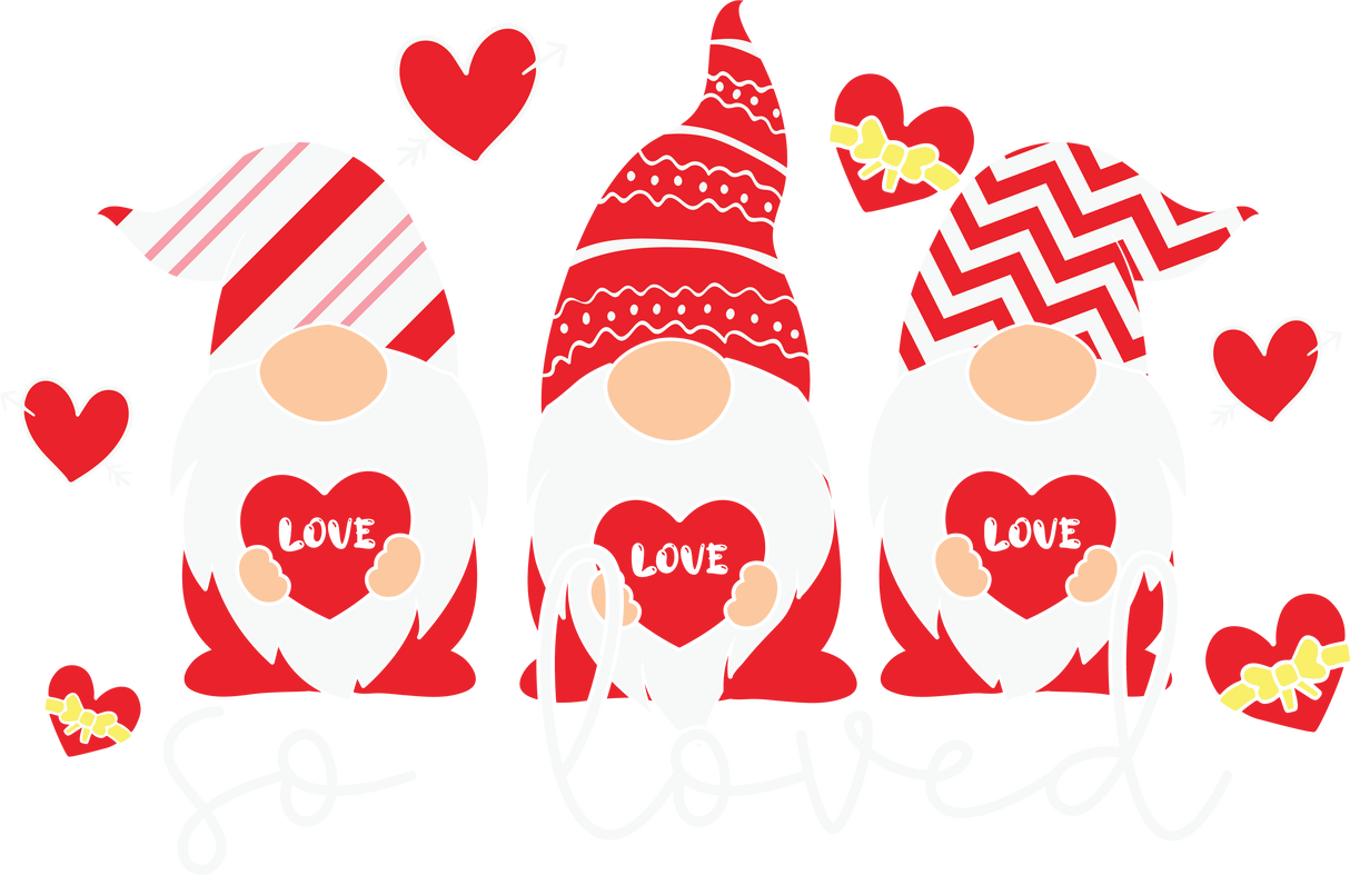 LOVE LOVE LOVE GNOMIES DTF Transfer ready2transfer