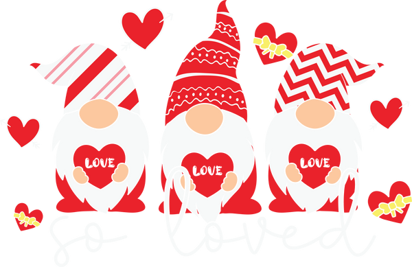 LOVE LOVE LOVE GNOMIES DTF Transfer