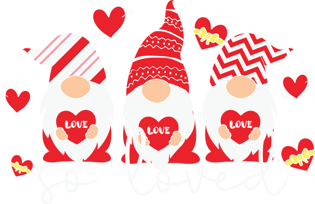 LOVE LOVE LOVE GNOMIES DTF Transfer ready2transfer