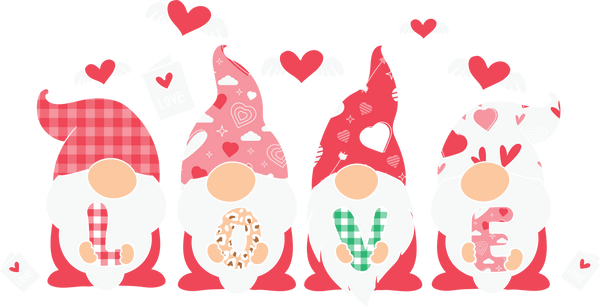 LOVE LOVE GNOMIES DTF Transfer