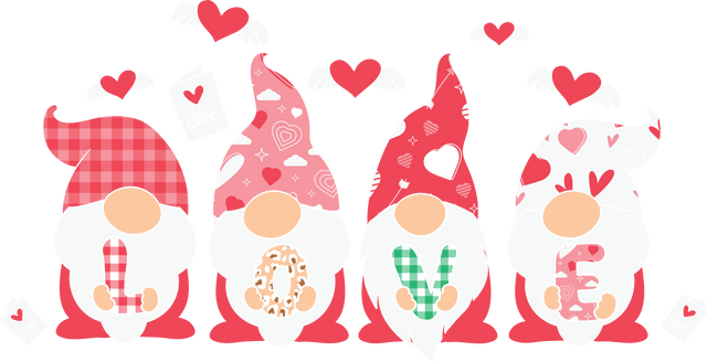 LOVE LOVE GNOMIES DTF Transfer ready2transfer