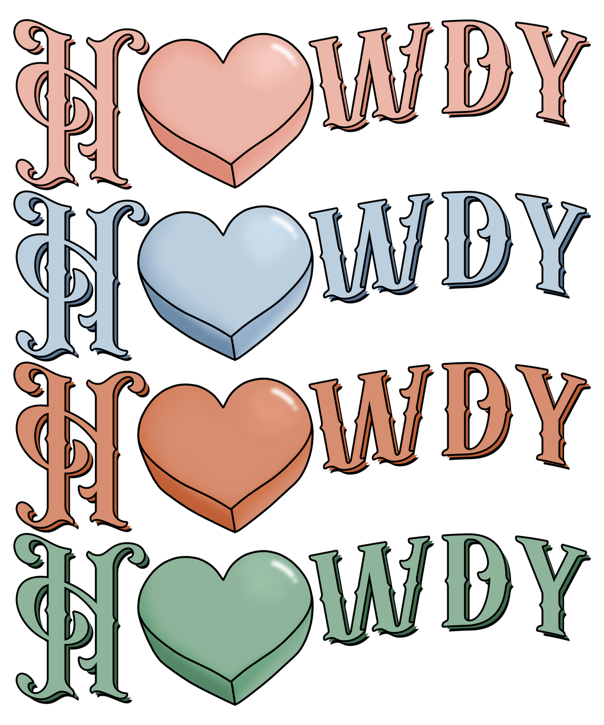 LOVE HOWDY DTF Transfer ready2transfer