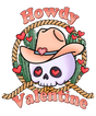 HOWDY VALENTINE SKULL DTF Transfer ready2transfer