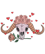 VALENTINE BULL AND ROSES DTF Transfer ready2transfer
