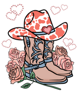 COWBOY BOOTS AND ROSES DTF Transfer ready2transfer