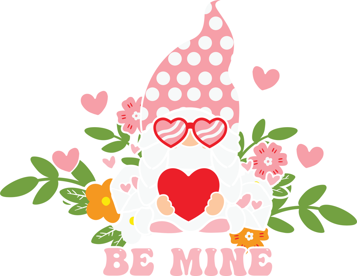 BE MINE GNOMIE HEART DTF Transfer ready2transfer