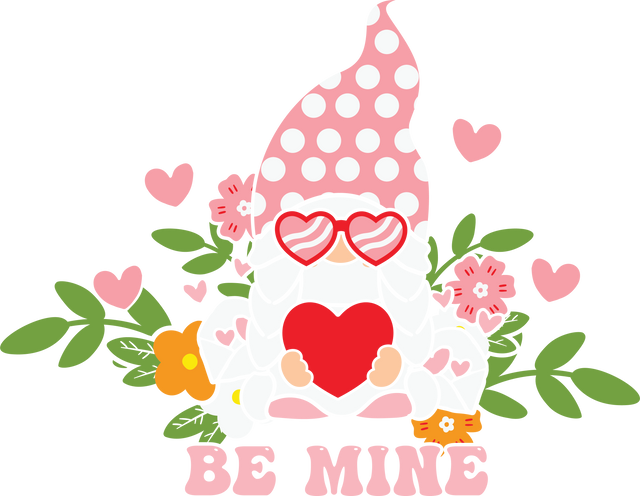 BE MINE GNOMIE HEART DTF Transfer ready2transfer