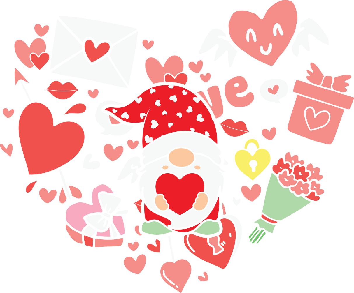 GNOMIES VALENTINE VIBES DTF Transfer ready2transfer