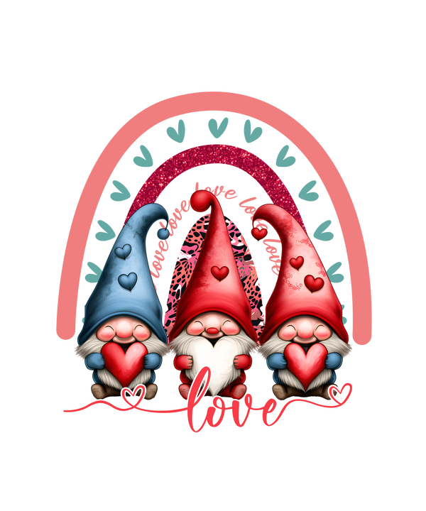 HEART RAINBOW GNOMIES LOVE DTF Transfer