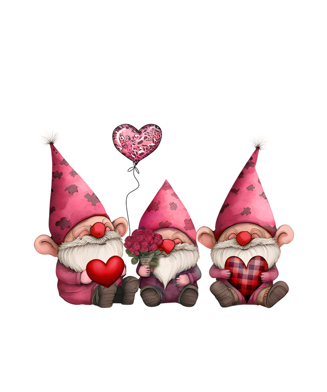 THREE HEART THREE GNOMIES DTF Transfer ready2transfer