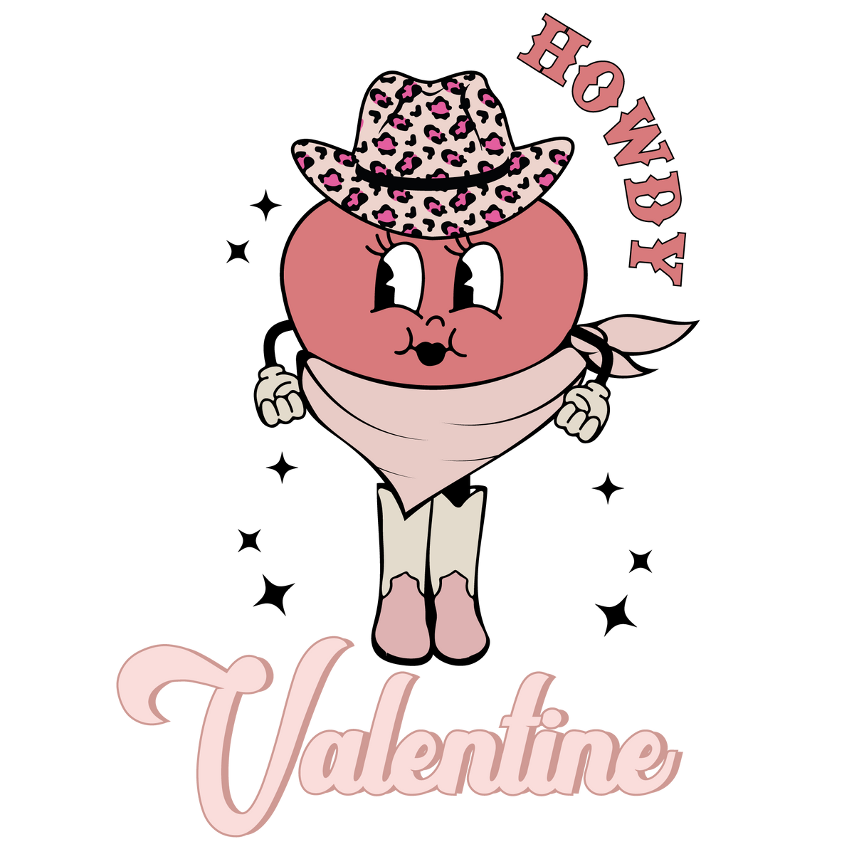 HOWDY VALENTINE COWGIRL EDITION DTF Transfer ready2transfer