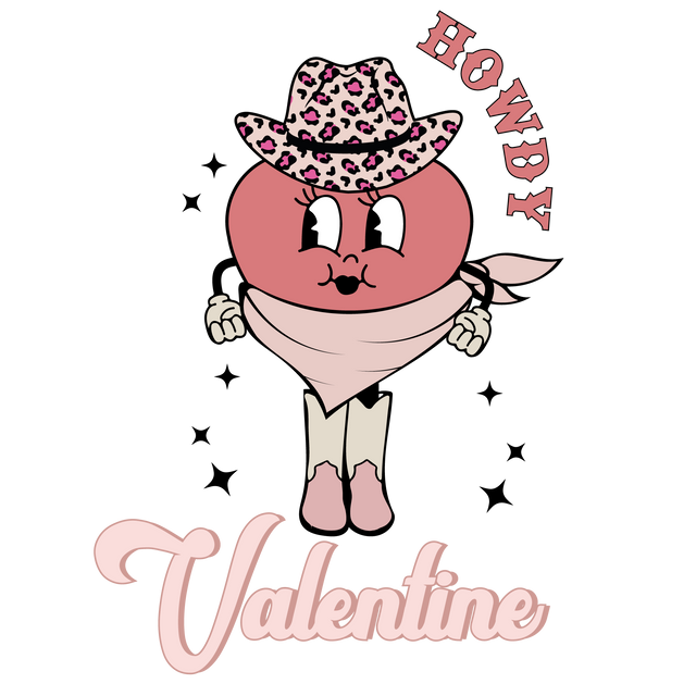 HOWDY VALENTINE COWGIRL EDITION DTF Transfer ready2transfer