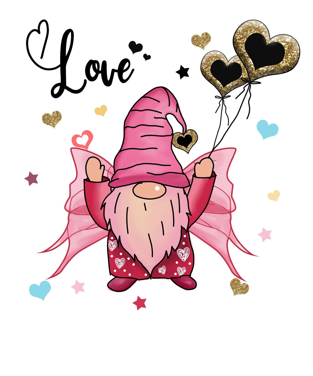 LOVE BUTTERFLY GNOME DTF Transfer ready2transfer