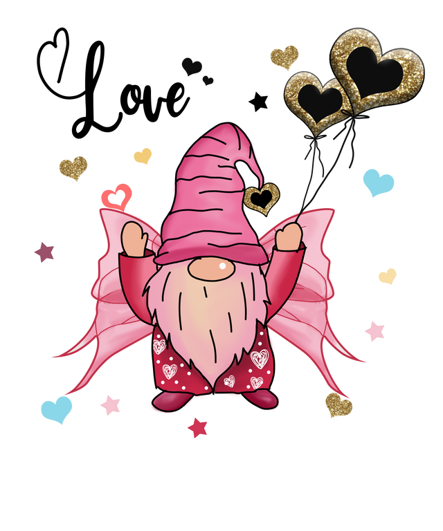 LOVE BUTTERFLY GNOME DTF Transfer ready2transfer