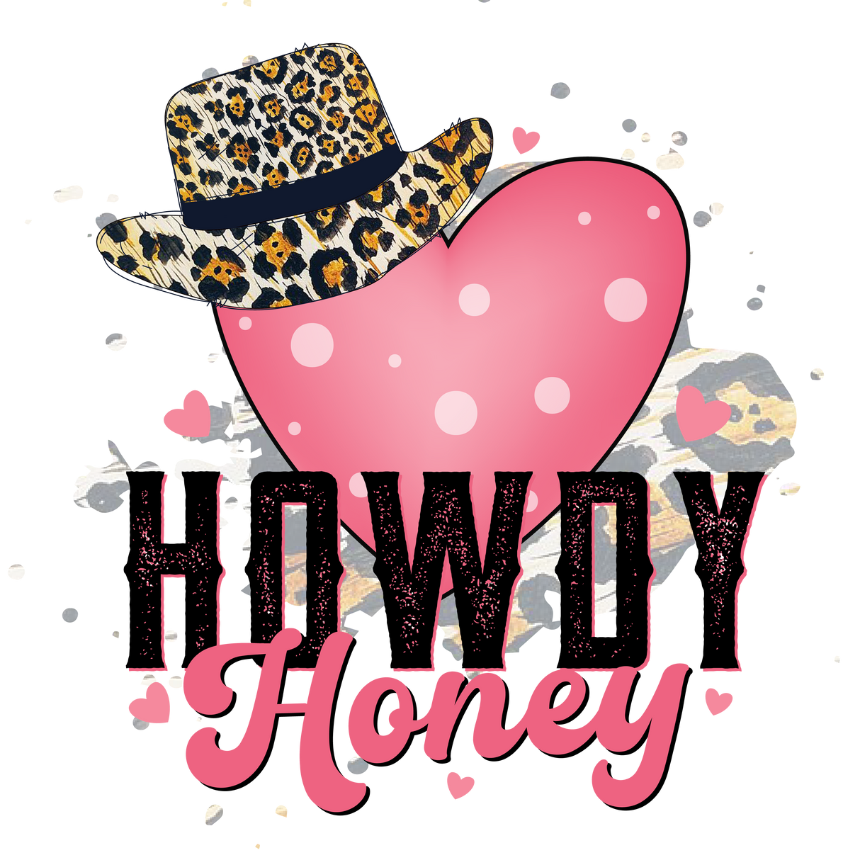 SOLID HOWDY HONEY PINK HEART DTF Transfer ready2transfer